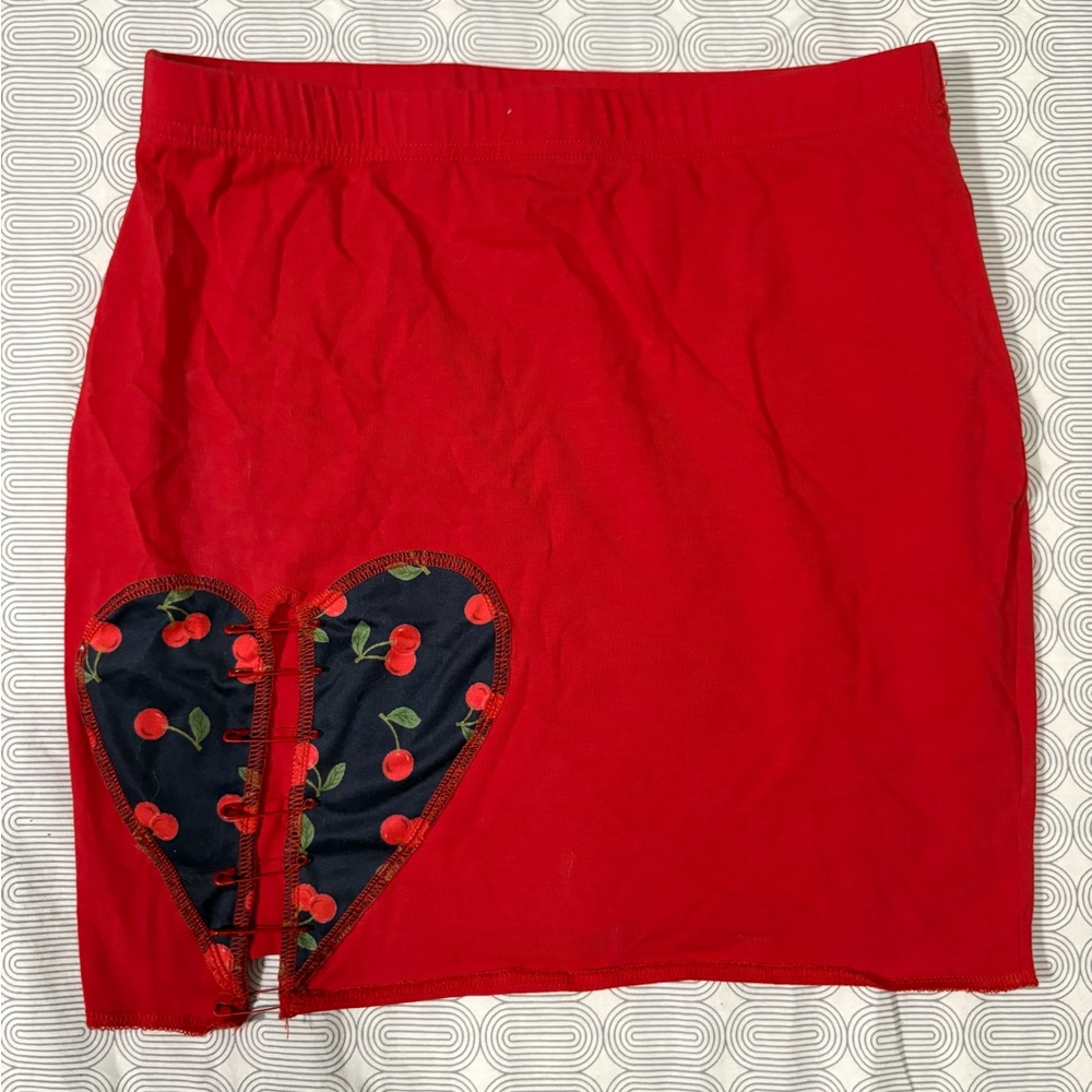 Y2K Cherry Miniskirt SHEIN M